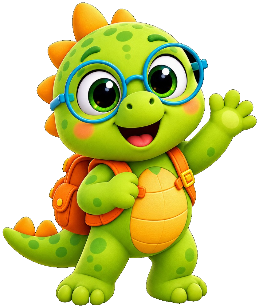 Zippy, a curious green explorer WonderBeat waving